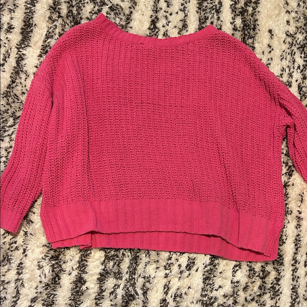 American Eagle Outfitters Pink Crew Neck Sweater
